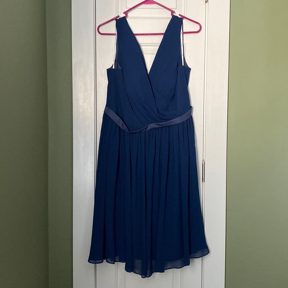 Navy blue bridesmaid dress. Size 14. Never worn